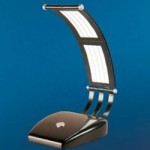GE and Konica Minolta show off World's first flexible OLED lighting panels in a table lamp