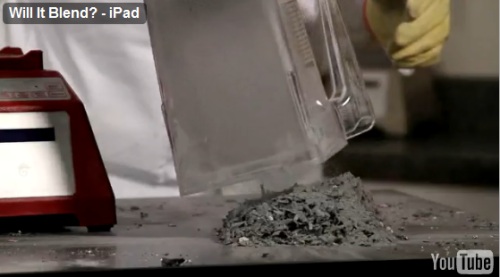 iPad destroyed in a blender