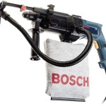 Bosch Rotary Hammer drills walls and vacuums up the dust