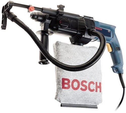 Bosch Rotary Hammer drills walls and vacuums up the dust