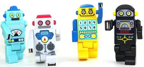 Robot USB Hubs with USB ports in their arms & legs