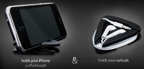 iAngle holds earbuds, your iPhone
