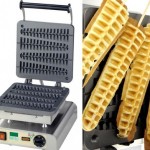 Waffle maker puts waffles on a stick