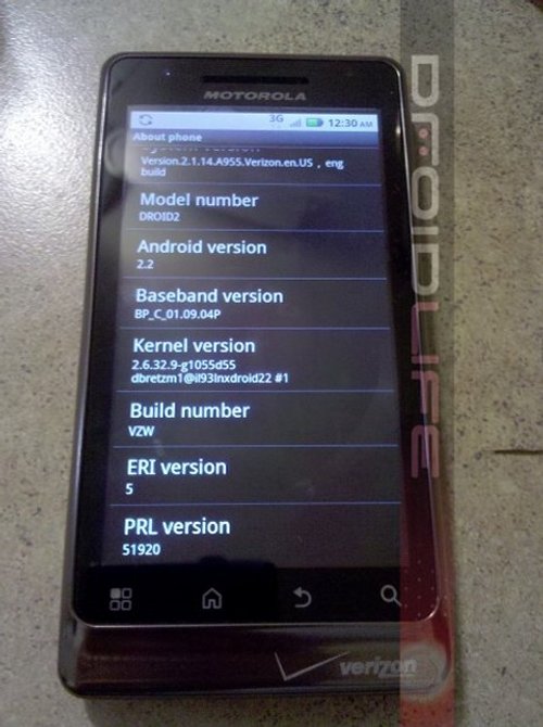 DROID 2 running Android 2.2