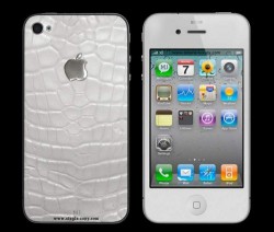 iPhone 4 Cases in Crocodile Skin and White Gold