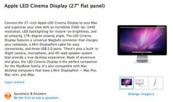 Apple 27-inch Cinema Display now for sale
