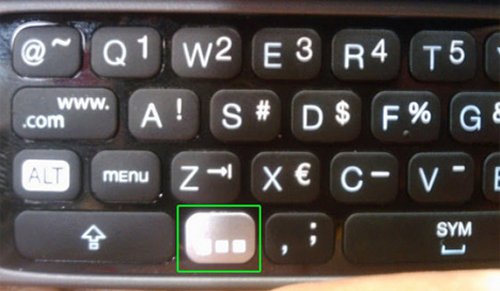 T-Mobile G2 Keyboard has keys for Google shortcuts