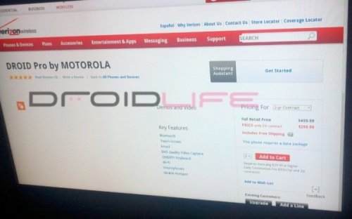 DROID Pro launching on Verizon for $299 on 2-Year Contract?