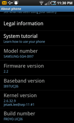 Samsung Captivate gets unofficial Android 2.2 Froyo Firmware