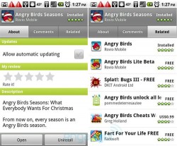 Android Market gets 'Related' apps tab without Android 2.3