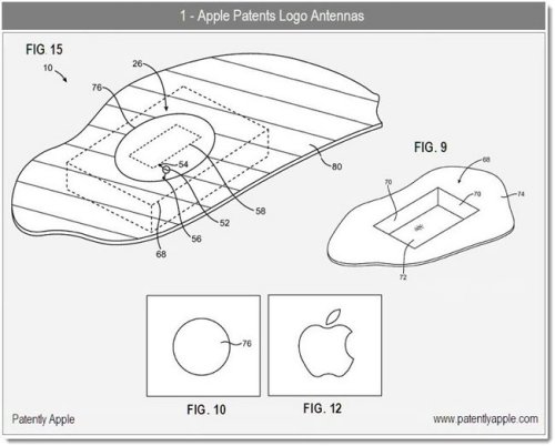 Apple Patent App shows antennas behind the Apple Logo
