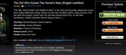 Amazon Prime users see free unlimited movie streaming