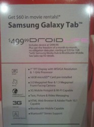Verizon cuts Galaxy Tab to $500
