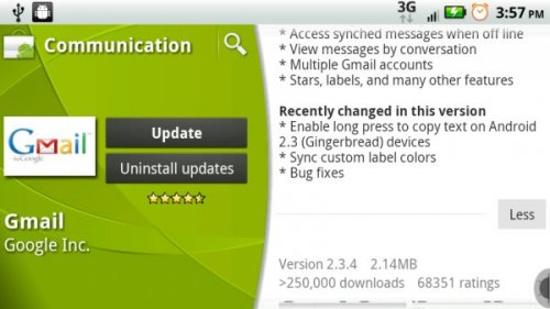 Gmail app for Android gets updated