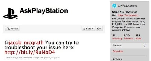 PlayStation now offering customer service via Twitter