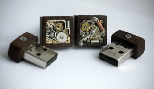 Steampunk USB cufflinks