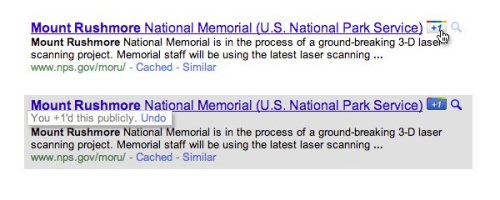 Google adding a +1 button to search results