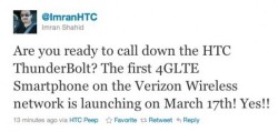 HTC Thunderbolt coming March 17th