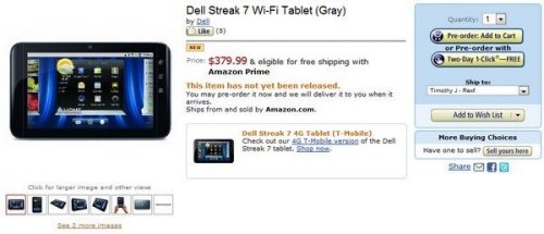 WiFi-only Dell Streak 7 coming soon?