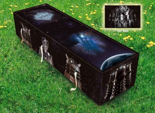 Dr. Who Coffin for the Timelord who has run out of time