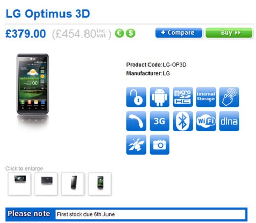 LG Optimus 3D Smartphone gets launch date