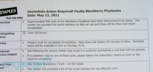 RIM recalls some BlackBerry PlayBooks