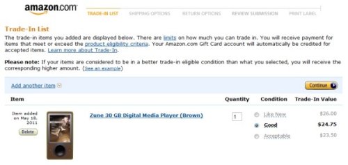 Amazon lets you trade-in electronics