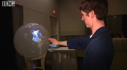 Hacked Kinect used to make 360 Snowglobe display