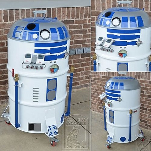 R2-D2 inspired barbecue grill