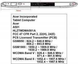 Acer Iconia Tab A501 for AT&T hits the FCC