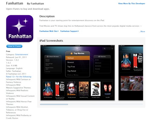 Fanhattan iPad app unites Hulu, iTunes, Netflix