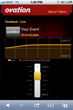 Ovation app lets you rate a show in real time